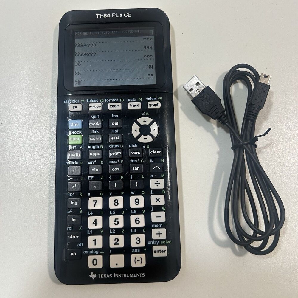 Texas Instruments Ti-84 Plus CE Graphing Calculator Tested Working